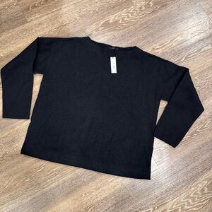 Banana Republic Black boatneck wool top black size s